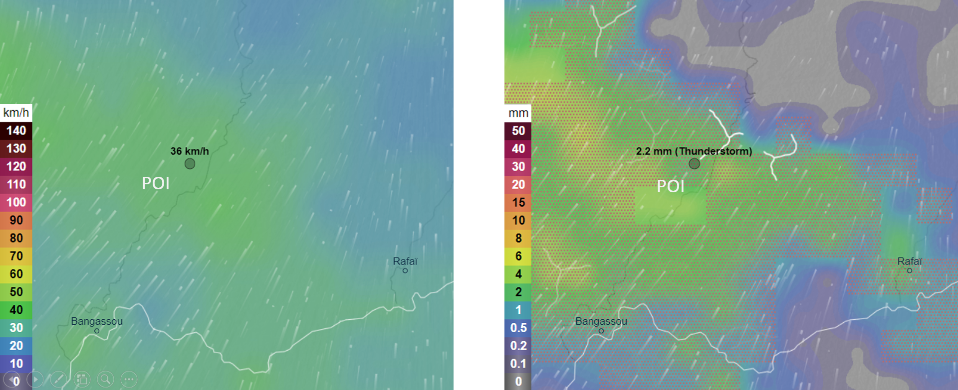 Windthrow uprooting trees