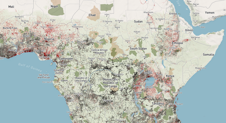Protected areas in Africa: Mapbox + FastAPI